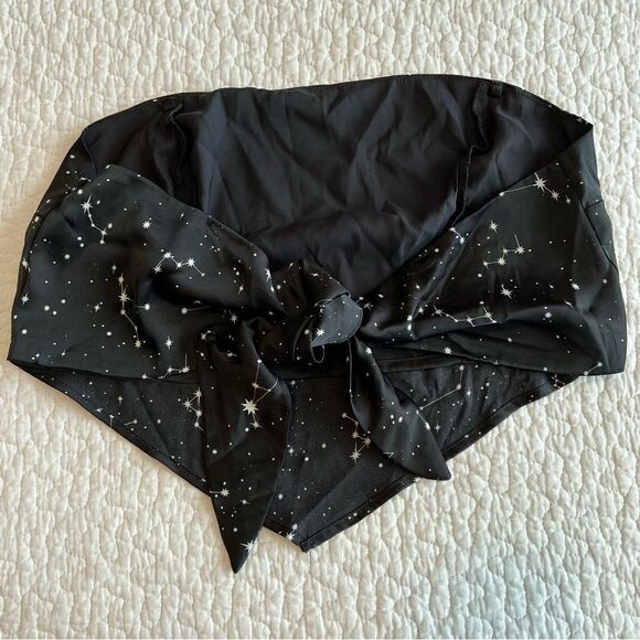 ✨ G Women’s Black Constellation Crop Bandeau Top Small - Picture 6 of 6